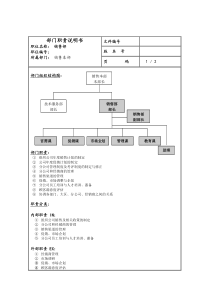 销售部部门岗位说明书