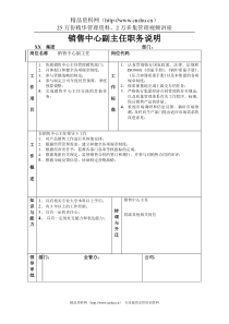 销售中心副主任职务说明