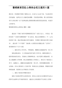 整顿教育四乱心得体会范文通用5篇