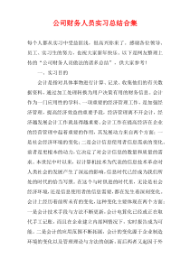 公司财务人员实习总结合集