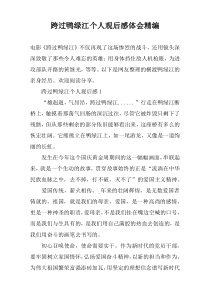 跨过鸭绿江个人观后感体会精编