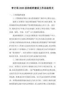 审计局2020法治政府建设工作总结范文