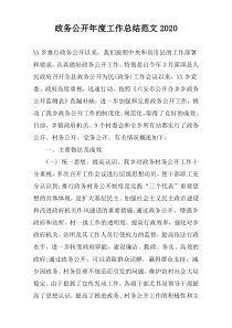 政务公开年度工作总结范文2020