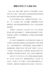 保险公司员工个人总结2020