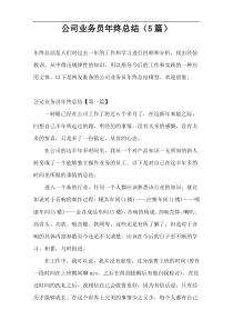 公司业务员年终总结（5篇）