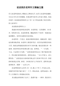 说说我的老师作文精编五篇