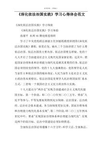 《深化依法治国实践》学习心得体会范文