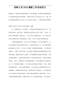 采购人员2022最新工作总结范文