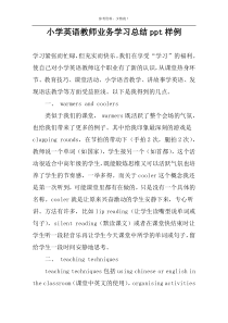 小学英语教师业务学习总结ppt样例