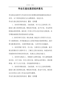 毕业生鉴定基层组织意见