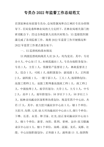 专员办2022年监督工作总结范文