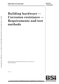 BS EN 1670-2007 建筑五金腐蚀抗性要求和测试方法