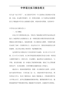 中学语文实习报告范文