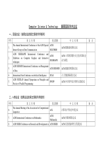 CS专业重要国际学术会议