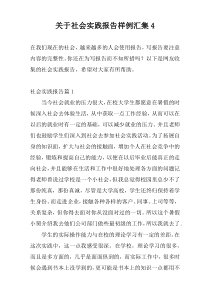 关于社会实践报告样例汇集4