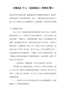 【推选】个人（述职报告）样例汇聚5