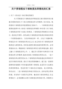 关于贯彻落实干部制度改革情况的汇报