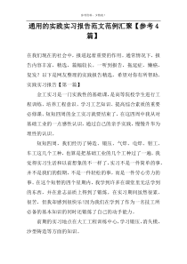 通用的实践实习报告范文范例汇聚【参考4篇】