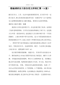 精编调研实习报告范文样例汇聚（4篇）