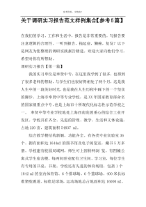 关于调研实习报告范文样例集合【参考5篇】