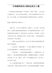 中学教师培训心得体会范文5篇