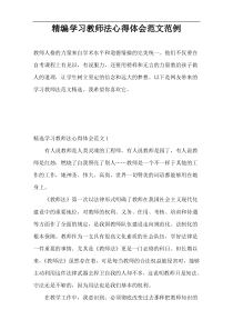 精编学习教师法心得体会范文范例