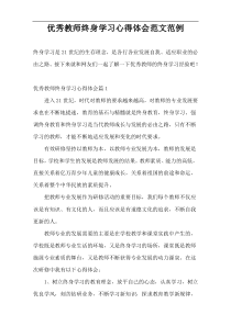 优秀教师终身学习心得体会范文范例