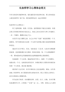 化妆师学习心得体会范文