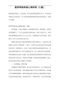 教师网络研修心得样例（5篇）