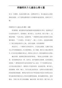 师德师风个人建设心得5篇