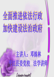 全面推进依法行政