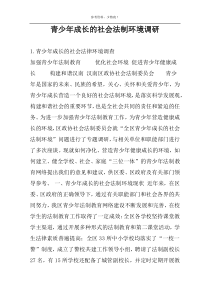 青少年成长的社会法制环境调研