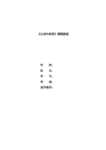 公共行政学 课程综述(案例模版)