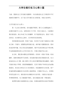 大学生银行实习心得3篇