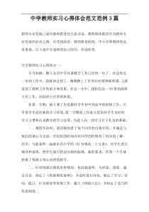 中学教师实习心得体会范文范例3篇