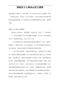 课程实习心得体会范文感想