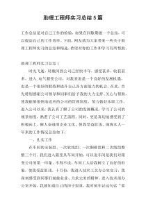 助理工程师实习总结5篇