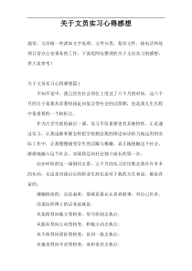 关于文员实习心得感想