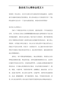 急诊实习心得体会范文5