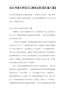 2022年度大学实习心得体会范文【汇编5篇】