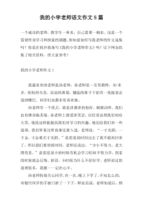 我的小学老师语文作文5篇