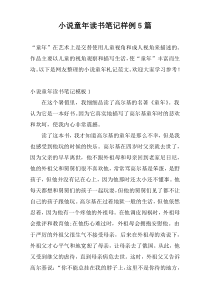 小说童年读书笔记样例5篇