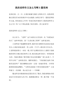 我的老师作文怎么写啊5篇范例