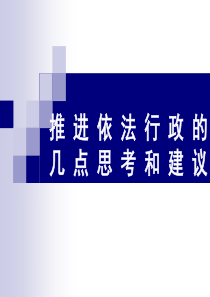 推进依法行政的几点思考和建议