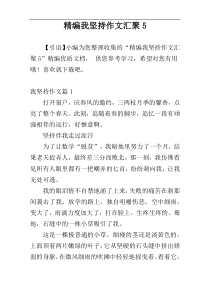 精编我坚持作文汇聚5