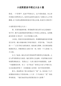 小说简爱读书笔记大全5篇