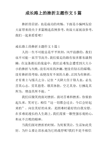 成长路上的挫折主题作文5篇