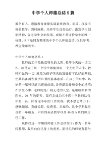 中学个人师德总结5篇