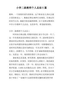 小学二级教师个人总结5篇