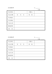 会议通知单